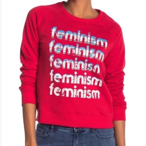 New without Tags! Rebecca Minkoff Red Graphic Sweatshirt size large runs small - Picture 1 of 3